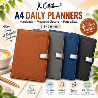 K Collection 2027 A4 Daily Planner - Page a Day - Hardcore Cover