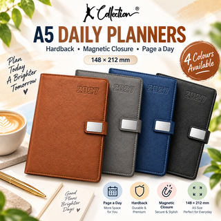 K Collection 2027 A5 Daily Planner - Page a Day - Hardcore Cover