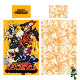 My Hero Academia Reversible Duvet Set - Midoriya, Bakugo & Todoroki Design - Single