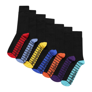 Kids 7 Pack Novelty Socks Cotton Rich Dad Gift, Colour Sole, Heel and Toe - Days of the Week Design