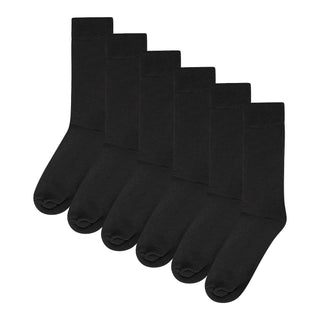 Kids 6 Pack Thick Brushed Thermal Socks - Black