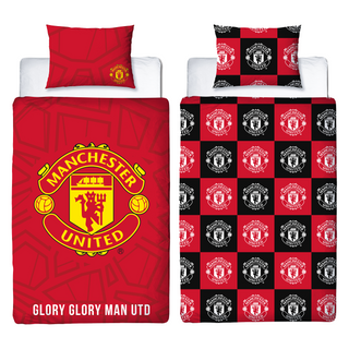 Manchester United Reversible Duvet Set - Crest Design - Single