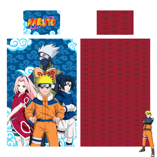 Naruto Reversible Duvet Set - Swirling Clouds Design - Single