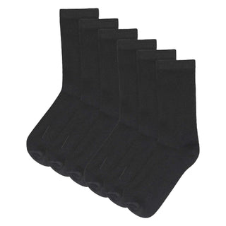Kids 12 Pack Ankle Cotton Rich Plain School Socks - Black