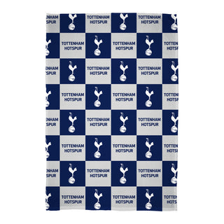 Tottenham Hotspur Fleece Blanket - Checkered Design - 100% Polyester - 100 x 150cm