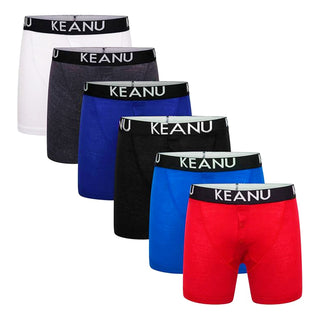 Keanu Pack of 6 Mens Front Boxer Trunks - Assorted Colours Design - Cotton Blend