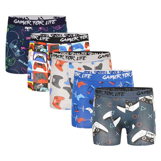 GAMER Pack of 5 Mens Boxer Trunks - Gaming Controller Design Underwear - Cotton Rich