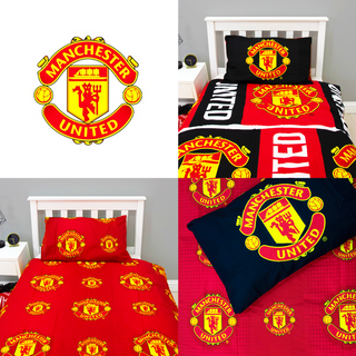 Manchester United Reversible Duvet Set - Trafford Design - Single and Double