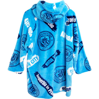 Manchester City Oversized Fleece Hoodie - Crest Design - 100% Polyester - For Kids