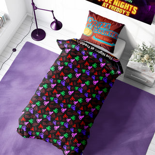 FNAF (Five Nights At Freddy's) Reversible Duvet Set - Security Breach Design - Single