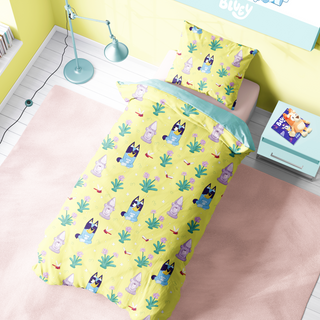 Bluey Reversible Duvet Set - Heeler Family Design - Single