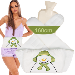K Collection 160 cm Hot Water Bottle Belt with Plush Waist Cover -  1 Litre Capacity - Snowman Designs