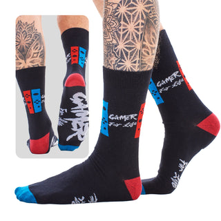 Kids 6 Pack Gamer For Life Socks - Assorted Gaming Controller Designs