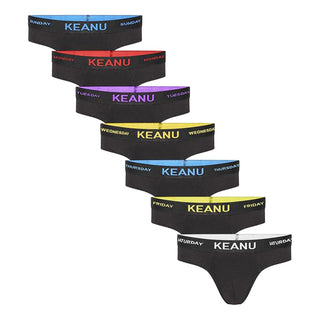 Keanu Boys 7 Pack Slip Briefs - Days of The Week Design - 100% Cotton