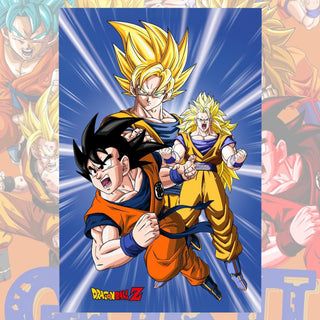 Dragon Ball Z Fleece Blanket - Goku & Super Saiyan Design - 100% Polyester - 100 x 150cm