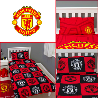 Manchester United Reversible Duvet Set - Crest Design - Single