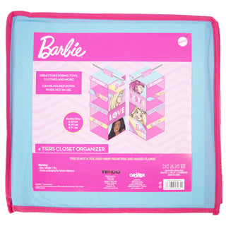 Barbie Hanging Wardrobe Organizer Foldable Storage - Disney Designs - 71cm x 29cm x 28cm
