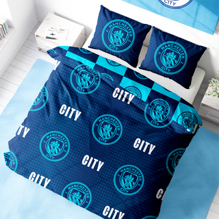 Manchester City Reversible Duvet Set - Iconic Design - Single and Double