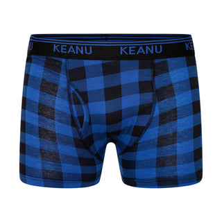 Keanu Pack of 6 Mens Boxer Trunks - Buffalo Check Print Design - Cotton Blend