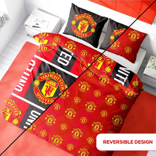 Manchester United Reversible Duvet Set - Trafford Design - Single and Double