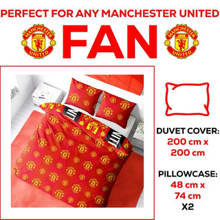 Manchester United Reversible Duvet Set - Trafford Design - Single and Double
