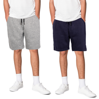 Keanu 2 Pack Mens Regular Fit Shorts - Navy/Light Grey