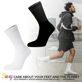 Mens 12 Pack Cotton Rich Sport and Work Socks Work Socks - Black, White and Mix