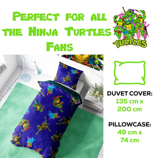 Teenage Mutant Ninja Turtles Reversible Duvet Set - TMNT Design - Single