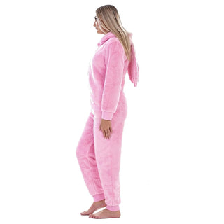 Keanu Ladies Hooded Onesie - Pink Bunny Ears Design