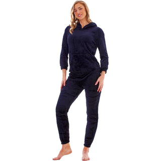 Keanu Ladies Fleece Pyjamas - Pink, Charcoal, Grey and Black Design - Pull Over Hoodie