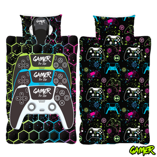 Gamer Reversible Duvet Set - Graffiti Design - Single