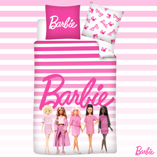 Barbie Reversible Duvet Set - Iconic Barbie Dolls Design - Single