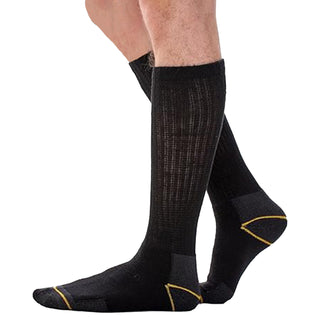 Mens Heavy Duty Extra Long Work Socks, Safety/Steel Toe Boot Socks - Black