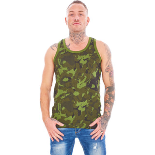 Keanu Mens 6 Pack Camo Vest  - Camouflage Military Designs - 100% Cotton
