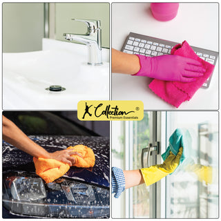 Premium Yellow Microfibre Cleaning Cloth – XL Size – 40 x 40cm - Multifunctional Heavyweight (400gsm) Reusable – Pack of 4 or 12
