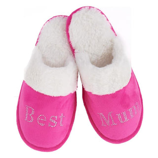 Keanu Ladies Slippers - Best Mum Design - Slip On Mule - Faux Fur Lined