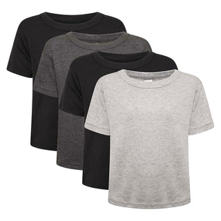 Heatforce Pack of 4 Kids Thermal T-Shirts - Short Sleeve Top - Assorted Greys