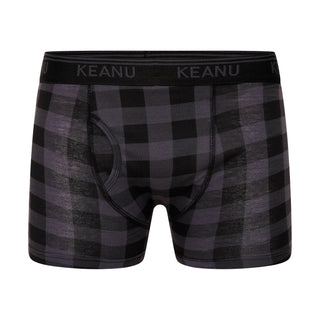 Keanu Pack of 6 Mens Boxer Trunks - Buffalo Check Print Design - Cotton Blend