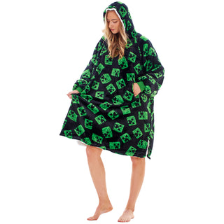 Minecraft Kids Fleece Oversized Hoodie - Iconic Design - Super Soft Sherpa