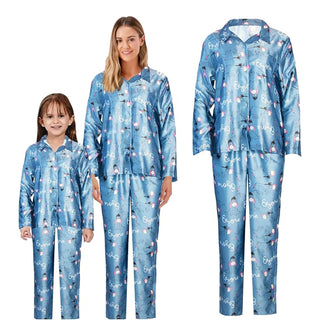 Disney Ladies Satin Pyjamas - Eeyore Design - Long Sleeve Top & Straight Leg Bottoms
