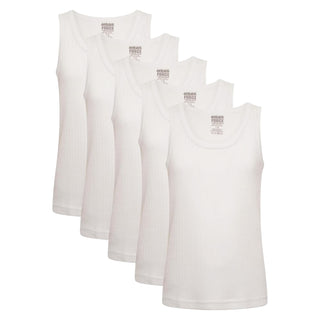 Heatforce Pack of 5 Kids Thermal Vest - White