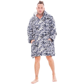Keanu Unisex Fleece Oversized Hoodie - Camouflage Design - Super Soft Sherpa