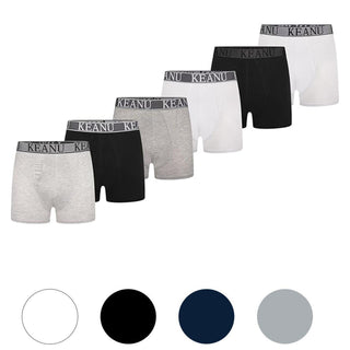 Keanu Pack of 6 Mens A Front Boxer Shorts - Plain Colours Design - Cotton Blend