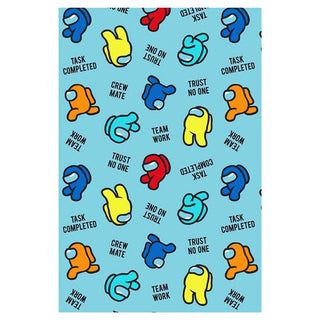 Among Us Bed Throw Super Soft Blanket - Trust No One Design - 100% Polyester - 100 x 150cm