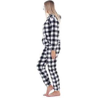 Keanu Ladies Fleece Pyjamas - Checkered Design - Pull Over Hoodie