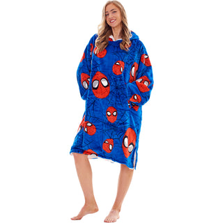 Marvel Kids Fleece Oversized Hoodie - Spiderman Design - Super Soft Flannel Fleece
