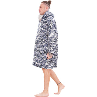 Keanu Unisex Fleece Oversized Hoodie - Camouflage Design - Super Soft Sherpa