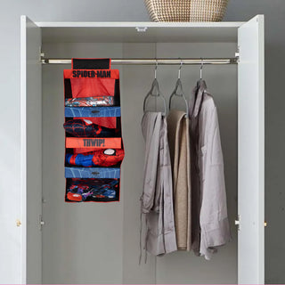 Marvel Spiderman Hanging Wardrobe Organizer Foldable Storage - 71cm x 29cm x 28cm