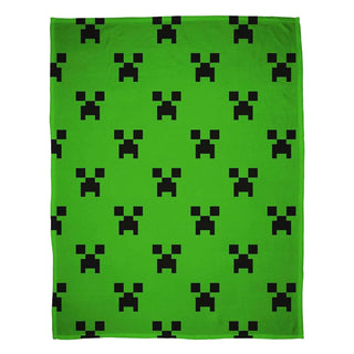 Minecraft Fleece Blanket - Creeper Design - 100% Polyester - 100 x 150cm