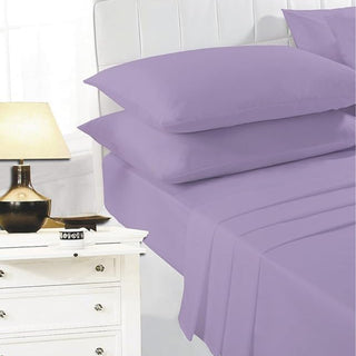 K Collection Percale Easy Care Fitted Sheets - Lilac Design - Available in Single, Double, King and Super King
